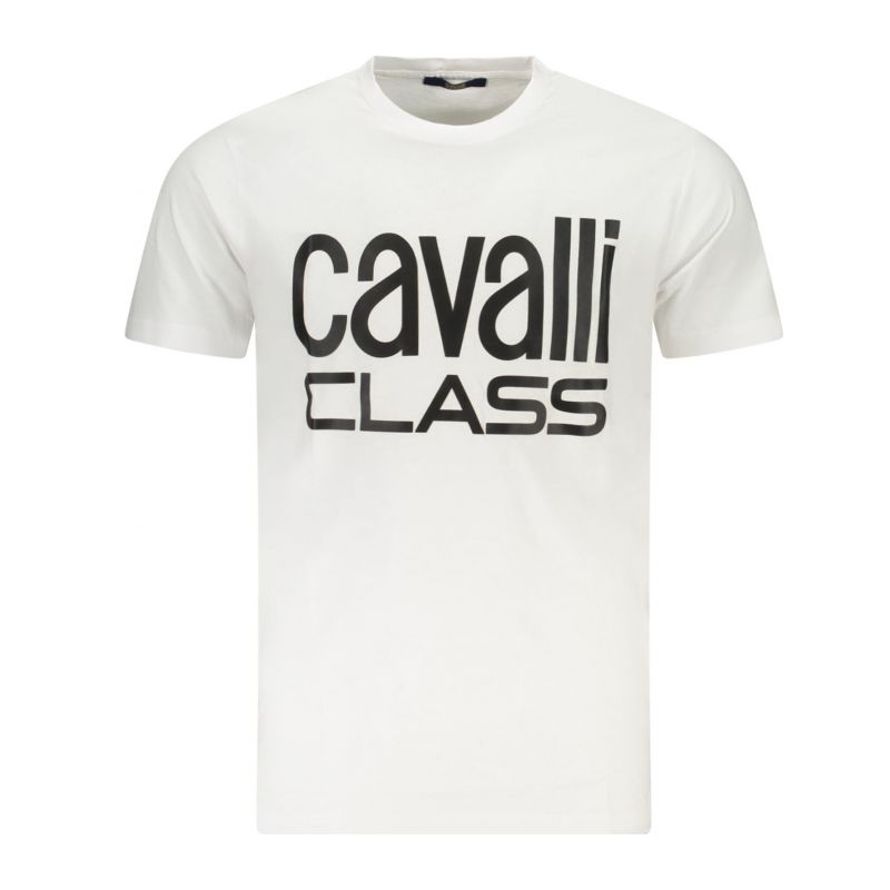 Мъжка тениска с къс ръкав , бяла CAVALLI CLASS TXT61FJD060_BI00533