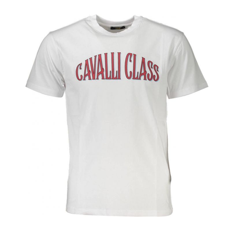 Мъжка тениска с къс ръкав , бяла CAVALLI CLASS QXT60BJD060_98DF979_BIANCO0005