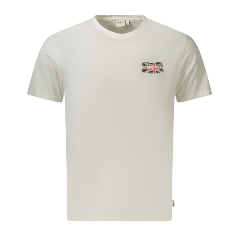 Мъжка тениска с къс ръкав , бяла PEPE JEANS PM5010311SMALLFLAG_BI800