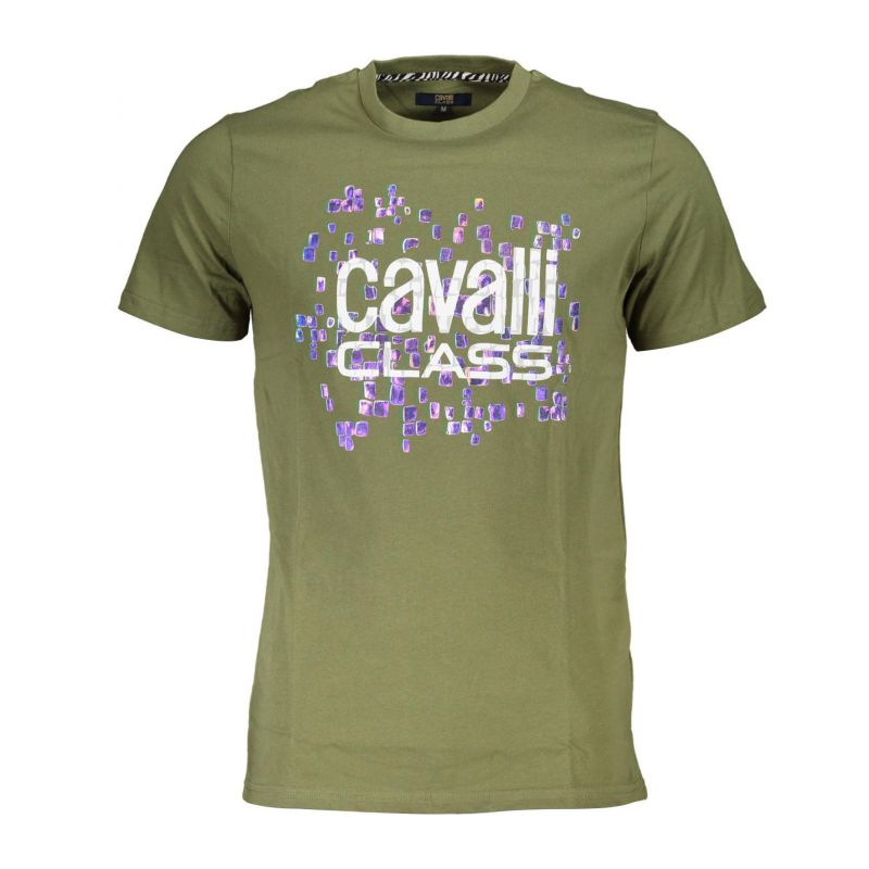 Мъжка тениска с къс ръкав , зелена CAVALLI CLASS QXT61UJD060_64A694C_VERDE04050