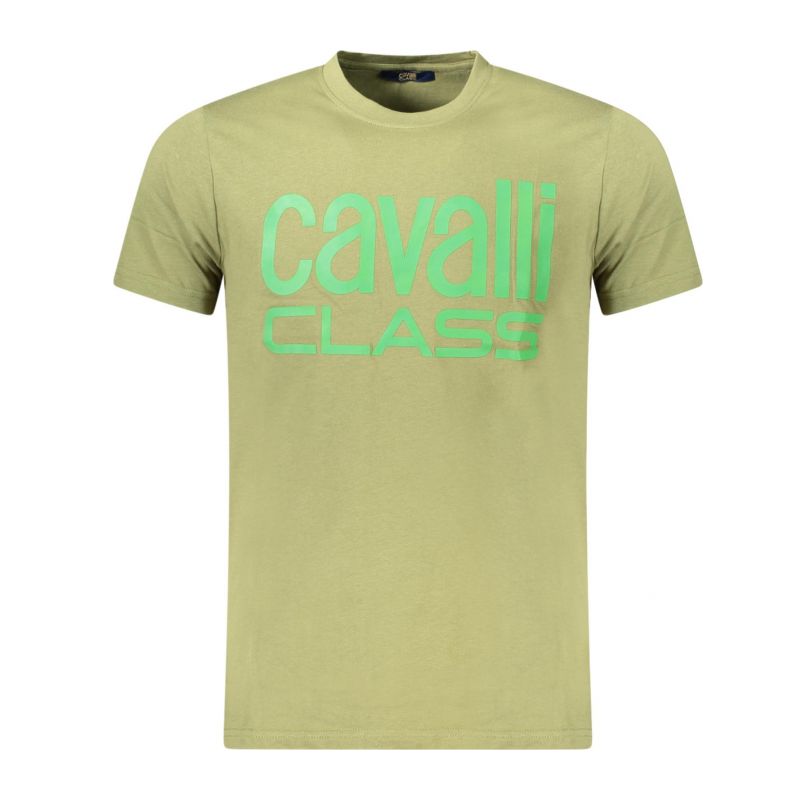 Мъжка тениска с къс ръкав , зелена CAVALLI CLASS QXT62QJD060_VE04050