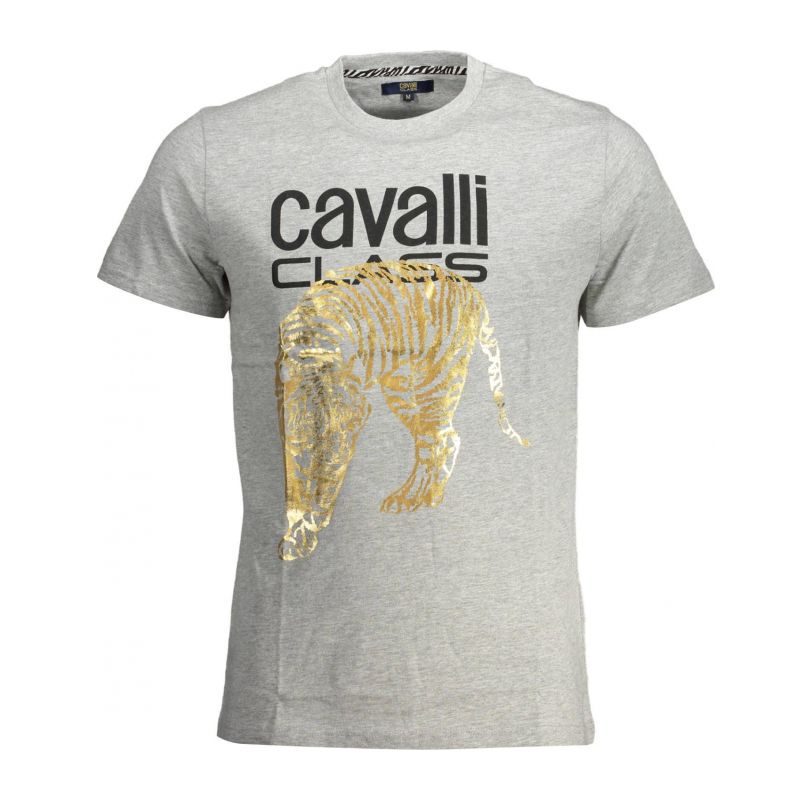 Мъжка тениска с къс ръкав , сива CAVALLI CLASS QXT061IJD060_160BC49_GRIGIO0496