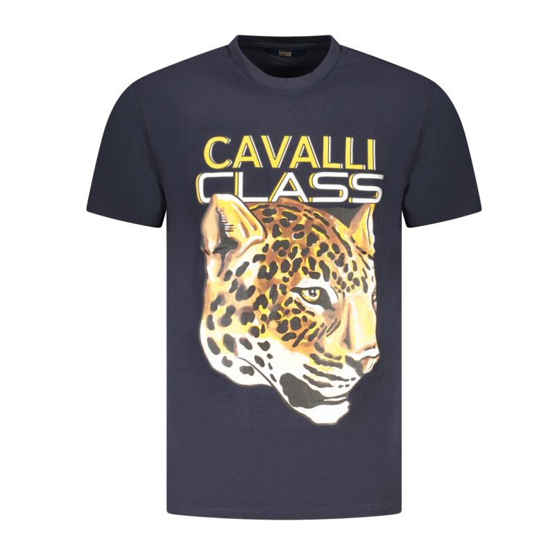 Мъжка тениска с къс ръкав , синя CAVALLI CLASS TXT60UJD060_BL04502