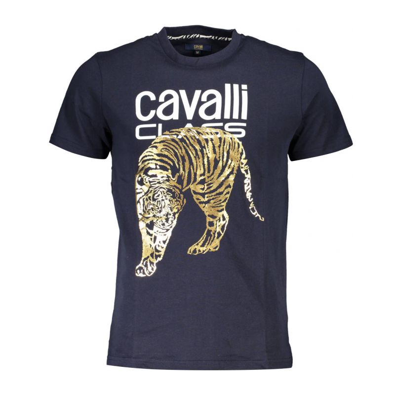 Мъжка тениска с къс ръкав , синя CAVALLI CLASS QXT061IJD060_5DD61CA_BLU04926