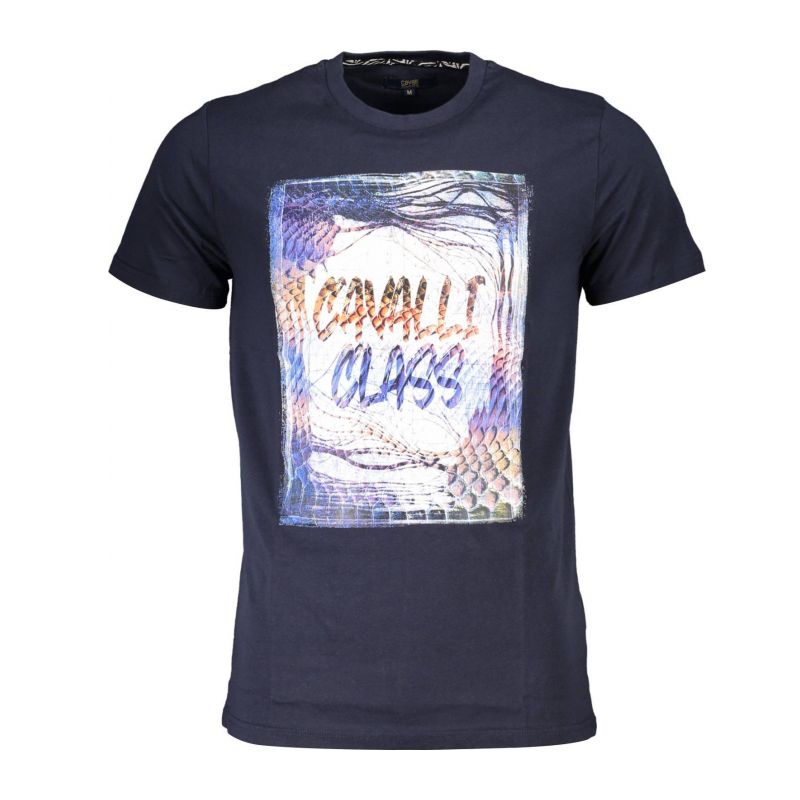 Мъжка тениска с къс ръкав , синя CAVALLI CLASS QXT61OJD060_058544B_BLU04926