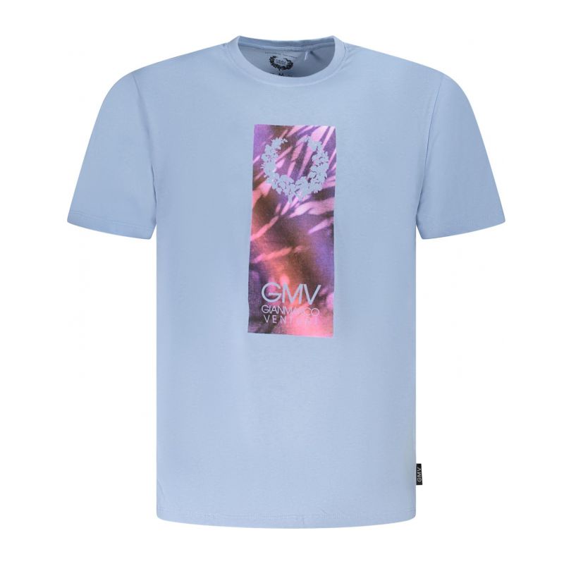 Мъжка тениска с къс ръкав , синя GIAN MARCO VENTURI AU01417MARINO_AZLIGBLU
