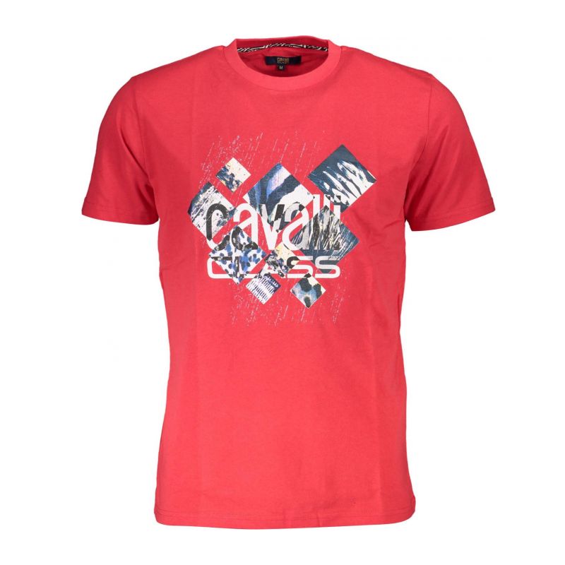 Мъжка тениска с къс ръкав , червена CAVALLI CLASS QXT61ZJD060_B40C198_ROSSO02000