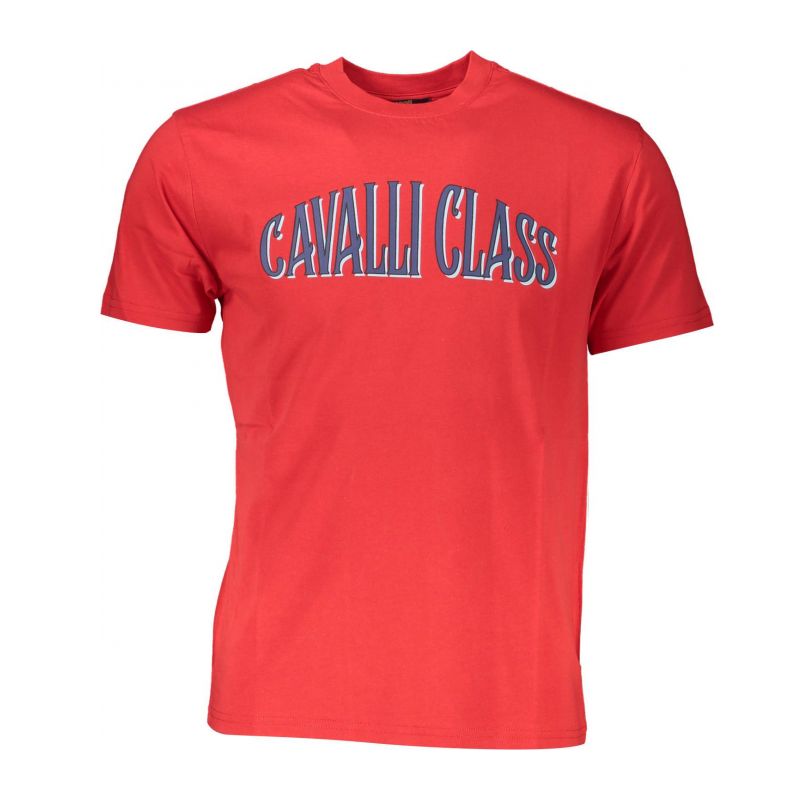 Мъжка тениска с къс ръкав , червена CAVALLI CLASS QXT60BJD060_EEEF2A7_ROSSO02000