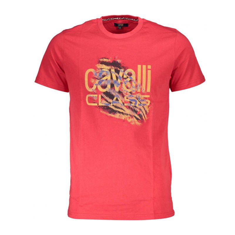 Мъжка тениска с къс ръкав , червена CAVALLI CLASS QXT61PJD060_2798BD1_ROSSO02000
