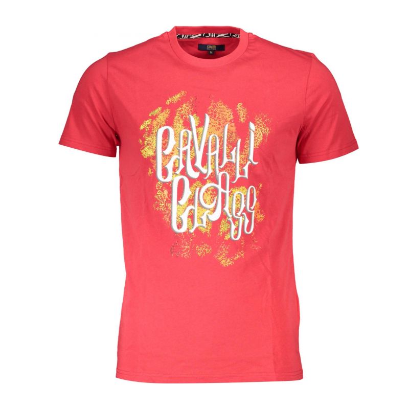 Мъжка тениска с къс ръкав , червена CAVALLI CLASS QXT61MJD060_799228B_ROSSO02000