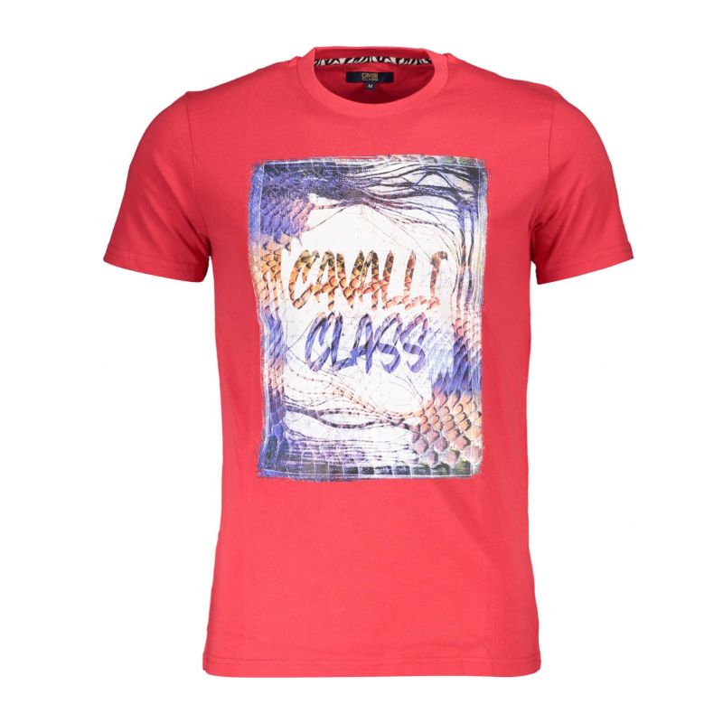 Мъжка тениска с къс ръкав , червена CAVALLI CLASS QXT61OJD060_AAC6DF2_ROSSO02000