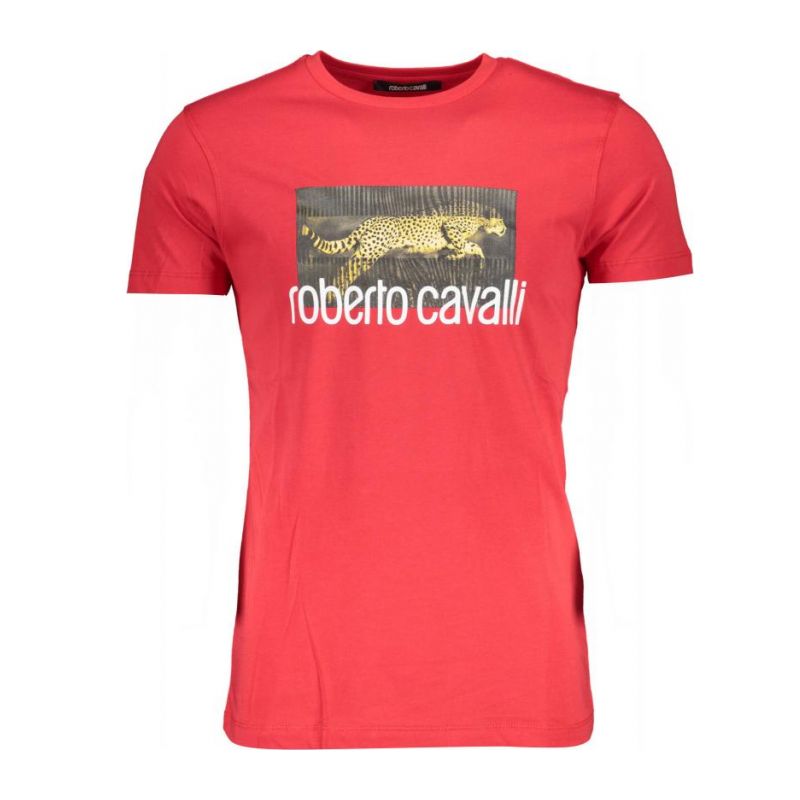 Мъжка тениска с къс ръкав ROBERTO CAVALLI HST67F_02000-RED