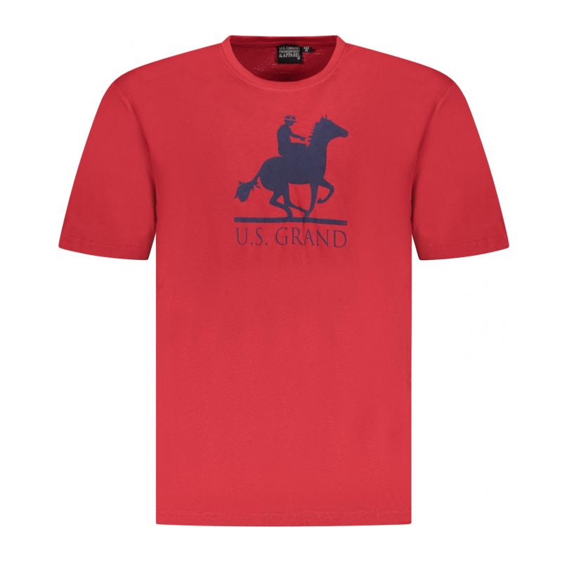 Мъжка тениска с къс ръкав us grand, червена U.S. GRAND AU02646_RO8ROSSO