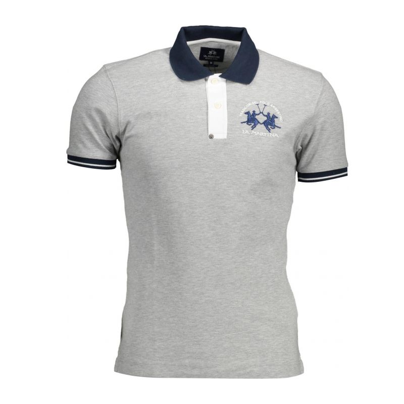 Мъжка тениска с яка LA MARTINA TMP005-PK001_GRIGIO_01001