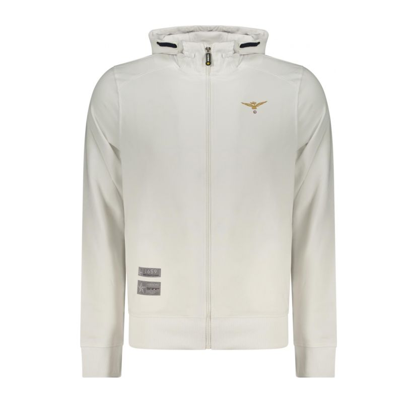 Мъжки бял суитшър с цип, военна академия ACCADEMIA MILITARE S6S668-5731_BI001