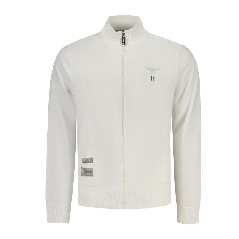 Мъжки бял суитшър с цип, военна академия ACCADEMIA MILITARE S6S665-5731_BI001