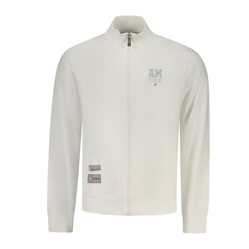 Мъжки бял суитшър с цип, военна академия ACCADEMIA MILITARE S6S663-5731_BI001