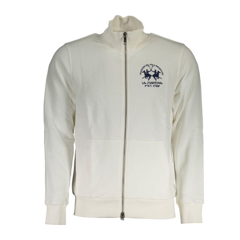 Мъжки бял суитшърт с цип  LA MARTINA XMF005FP548_95BFF1D_BIANCO0000