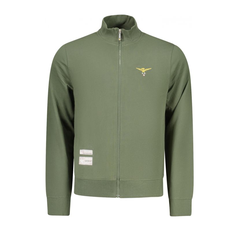 Мъжки зелен суитшър с цип, военна академия ACCADEMIA MILITARE S6S664-5731_VE058