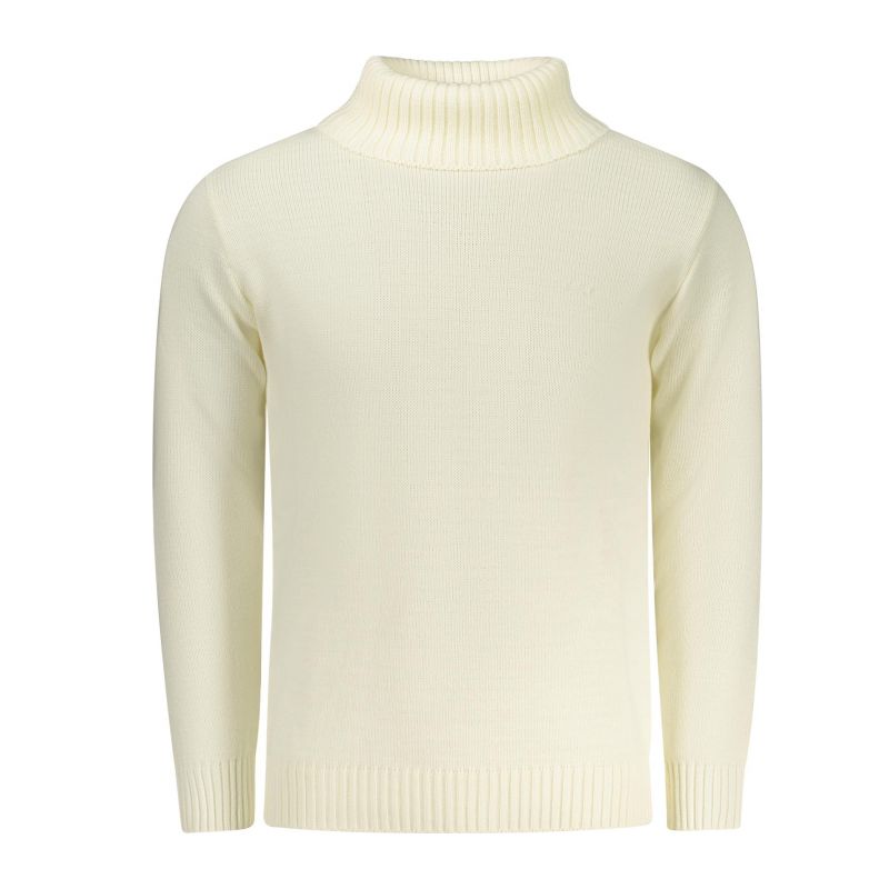 Мъжки пуловер с пушка, бял RIFLE RFTR081_BIOFFWHI