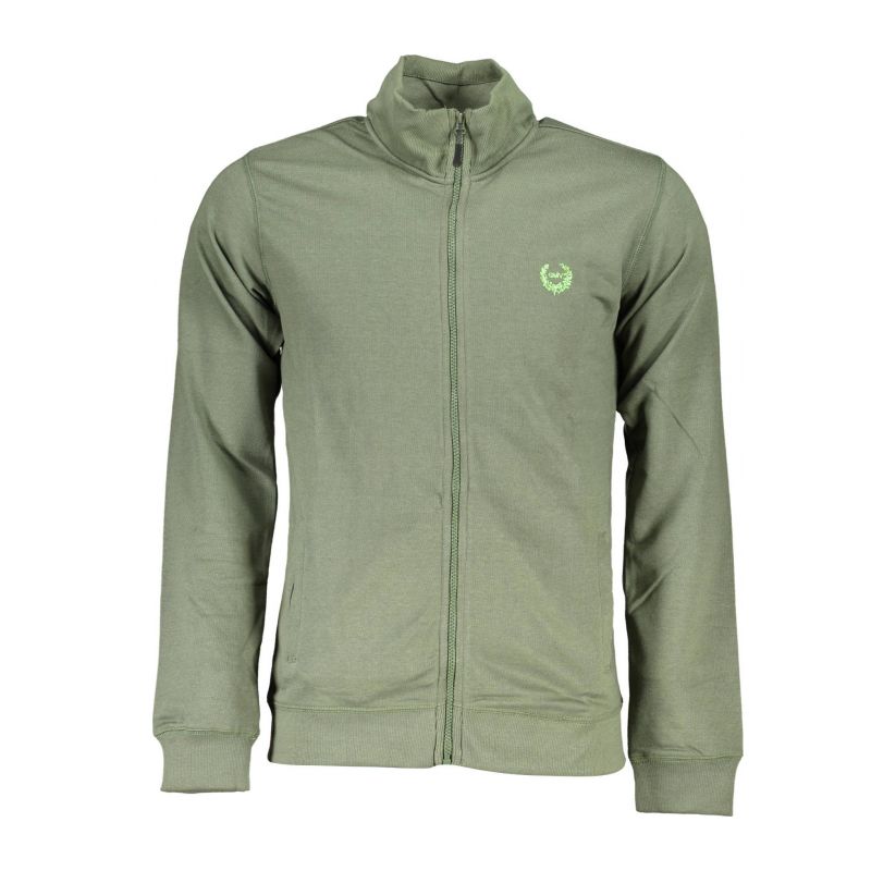 Мъжки суитшърт с цип , зелен GIAN MARCO VENTURI AU00912PATIO_46A5849_VERDEMILIT