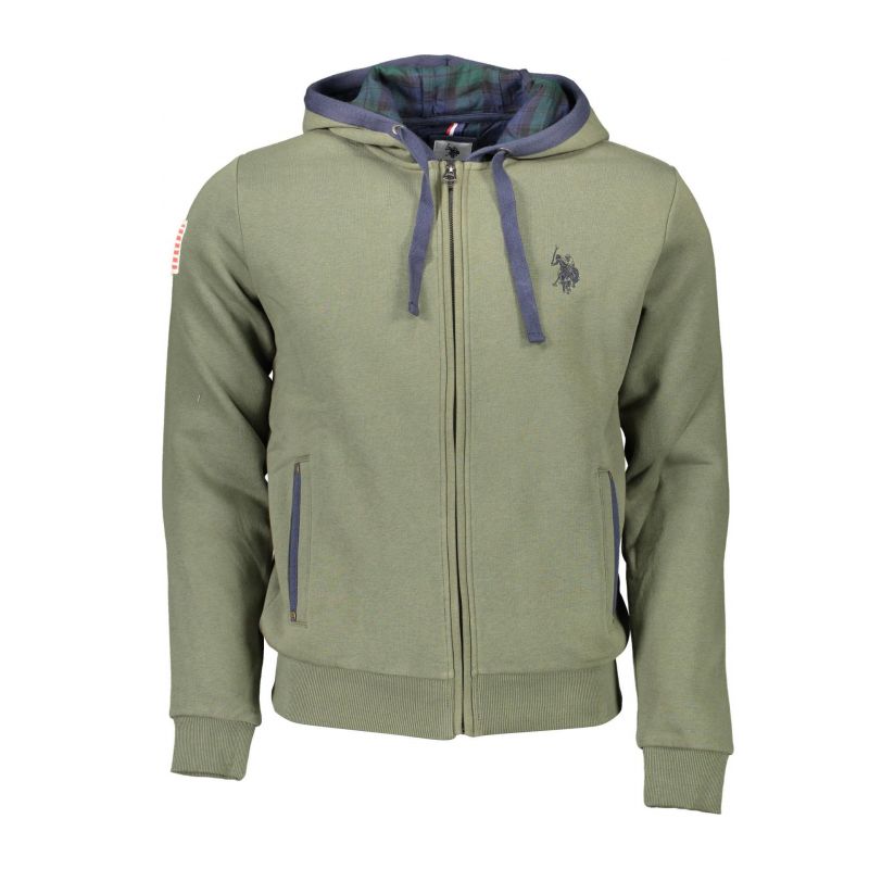 Мъжки суичър с цип U.S. POLO 60702-52910_VERDE_146