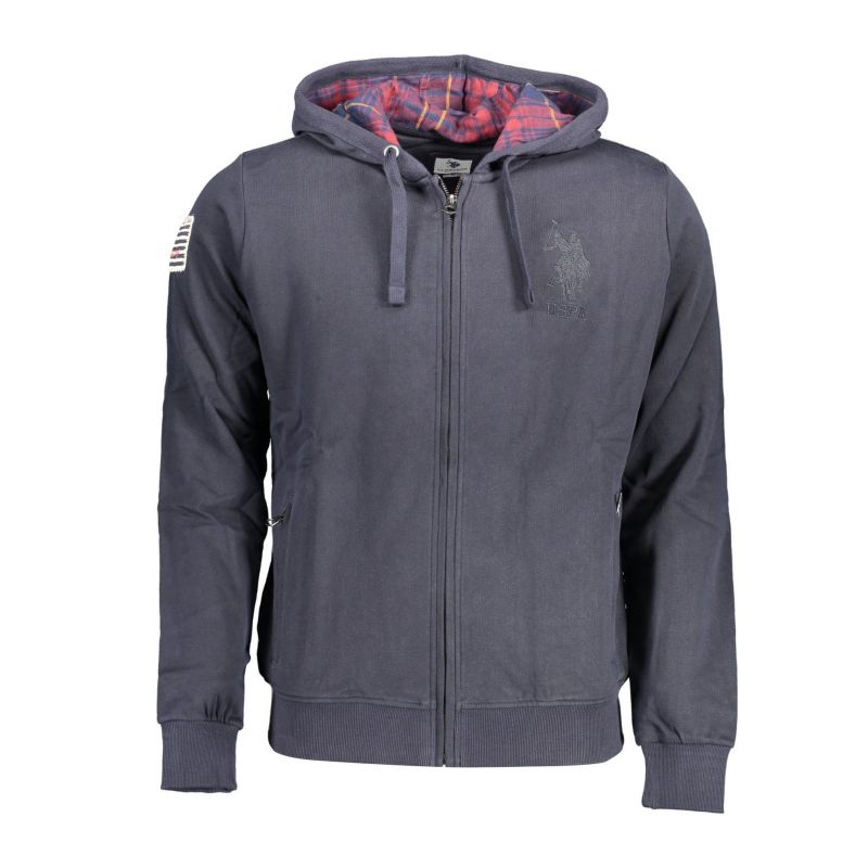 Мъжки суичър с цип U.S. POLO 63028-53223_BLU_179