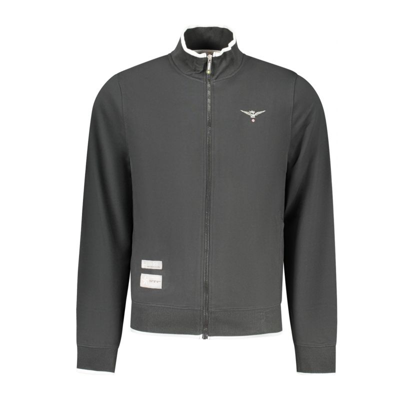 Мъжки черен суитшър с цип, военна академия ACCADEMIA MILITARE S6S662-5731_NE002