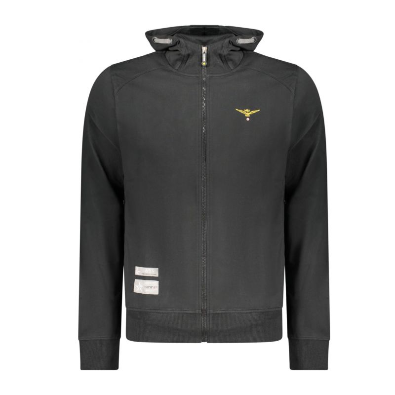 Мъжки черен суитшър с цип, военна академия ACCADEMIA MILITARE S6S668-5731_NE002