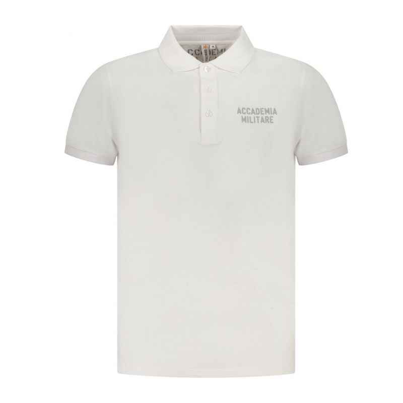Мъжко поло с къс ръкав военна академия бяло ACCADEMIA MILITARE S5S633-5584_BI001