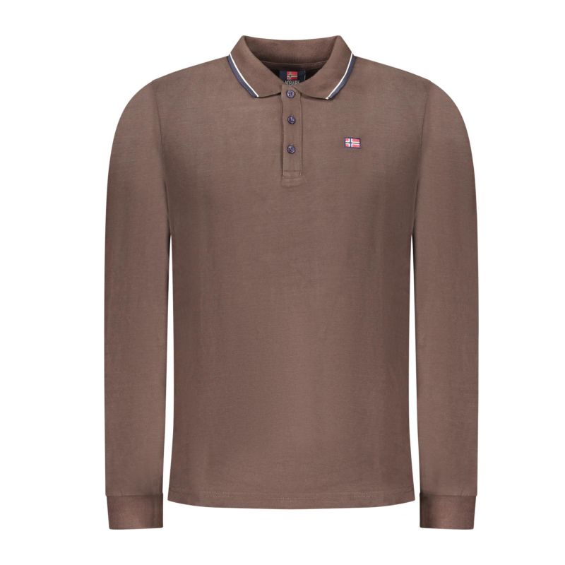 Норвегия 1963 мъжка поло близа с дълъг ръкав, кафя NORWAY 1963 848871_MABROWN