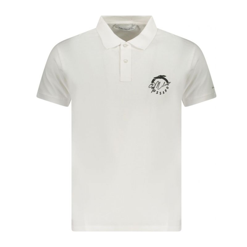 Поло с къс ръкав мъжко бяло TRUSSARDI TRU25MPL01_BI01WHIT
