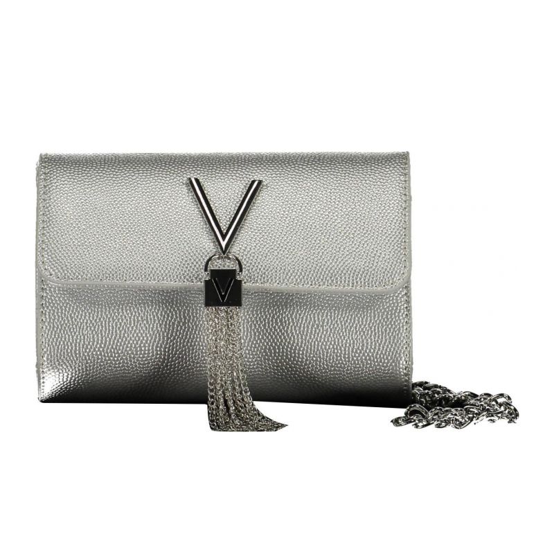 Сребърна дамска чанта VALENTINO BAGS VBS1R403G-DIVINA_ARGENTO_ARGENTO