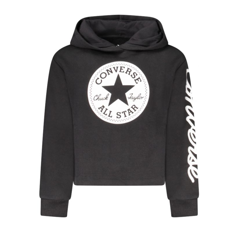 Суичър с цип  за момичета, черен CONVERSE 369889_NE023