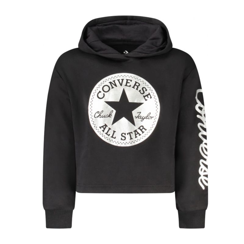 Суичър с цип  за момичета, черен CONVERSE 369692_NE023