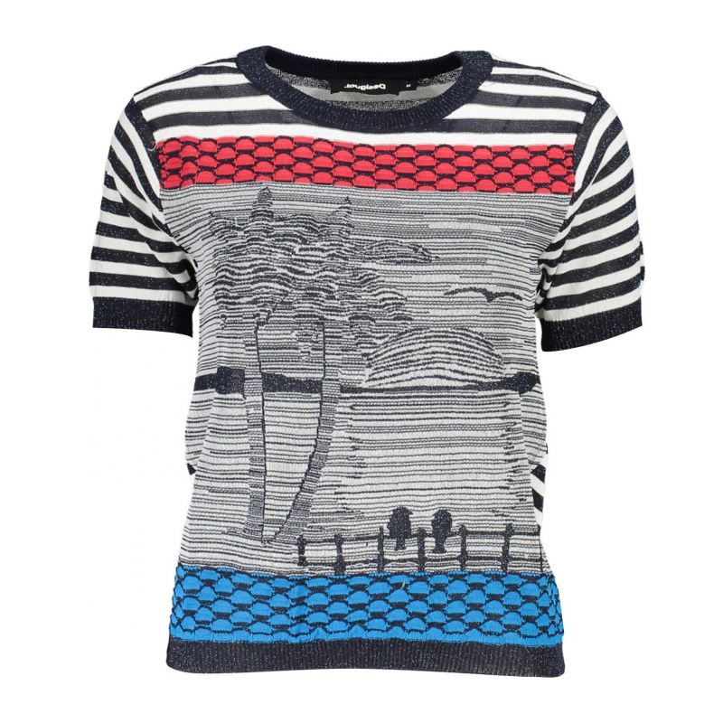 Тениска DESIGUAL 23SWTKBM_A67063B_BLU5010