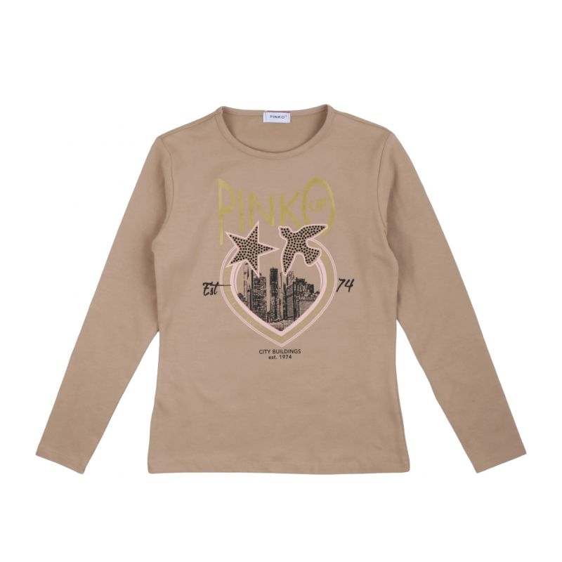 Тениска за момиче PINKO F4PIJGTH078-BEIGE