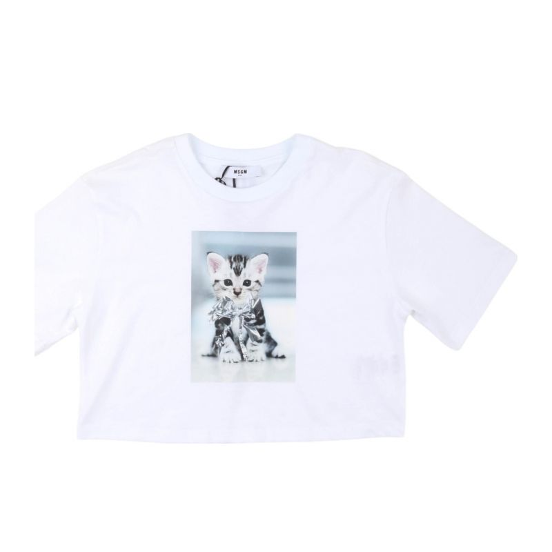 Тениска за момиче MSGM S4MSJGTH121-001-BIANCO