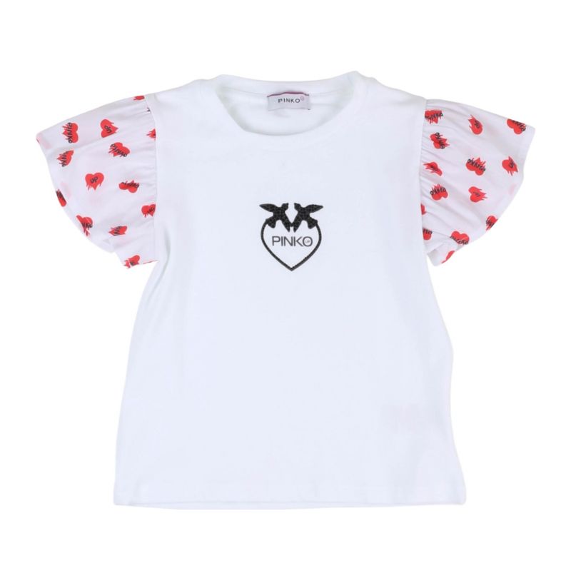 Тениска за момиче PINKO S4PIBGTH161-001-BIANCO