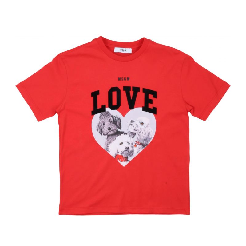 Тениска за момиче MSGM F4MSJGTH222-040-ROSSO