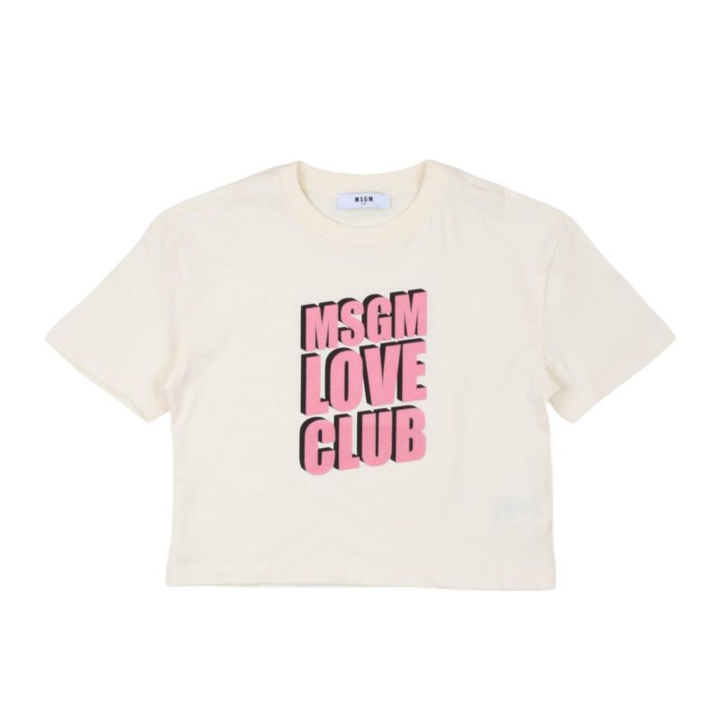Тениска за момиче MSGM F4MSJGTH212-013-CREMA