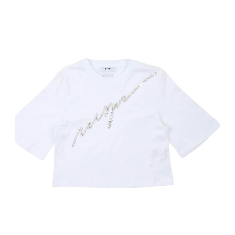 Тениска за момиче MSGM F4MSJGTH116-001-BIANCO