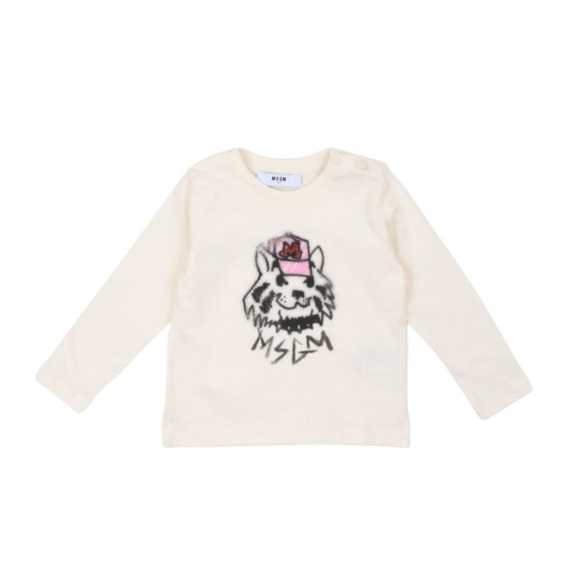 Тениска за момиче MSGM F4MSNGTH046-013-CREMA