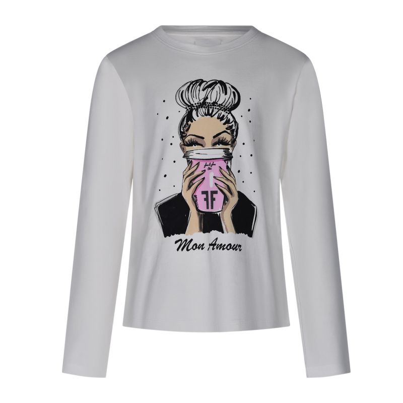 Тениска за момиче FUN&FUN FCJTS00046-OFF-WHITE