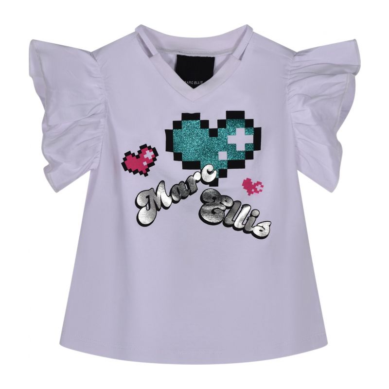 Тениска за момиче MARC ELLIS JMNTS01438-WHITE