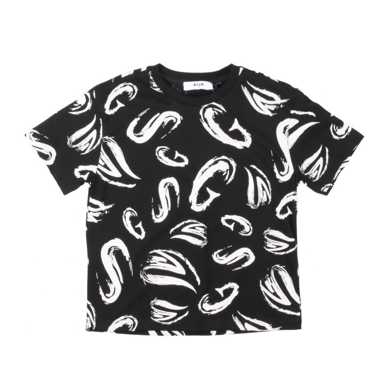 Тениска за момче MSGM S4MSJBTH247-110-NERO-BLACK