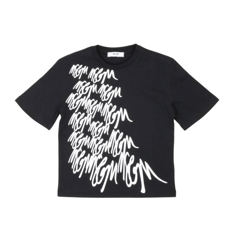 Тениска за момче MSGM F4MSJUTH055-110-NERO