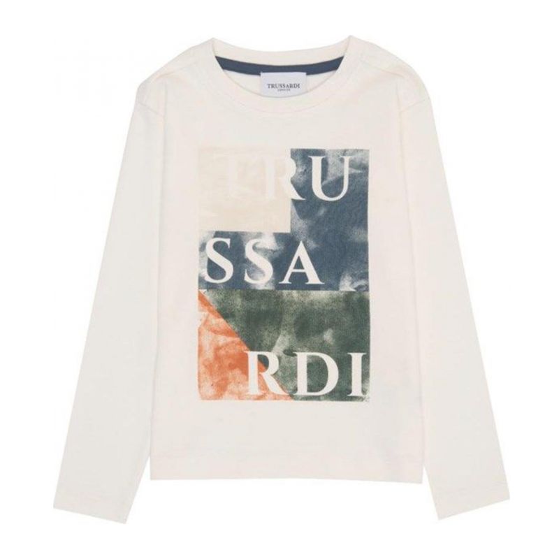 Тениска за момче TRUSSARDI TIA24041TS-OFF-WHITE