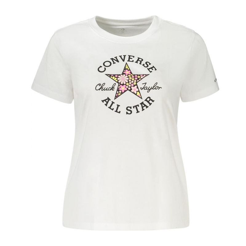 Тениска с къс ръкав  за момичета, бяла CONVERSE 4CF829_BI001