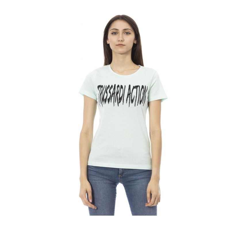 Тениска с къс ръкав TRUSSARDI ACTION 2BT01_70Aquamarine